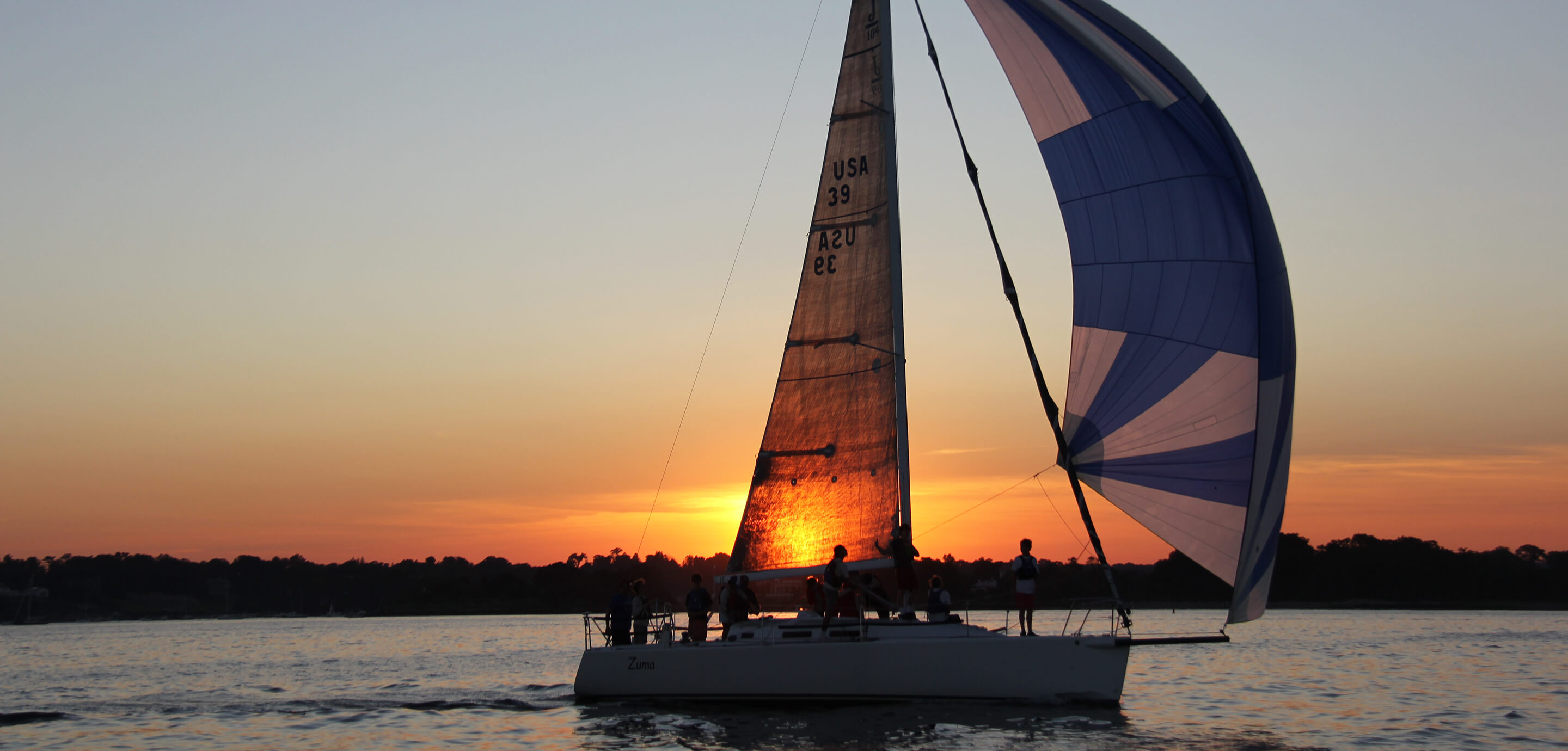 sailboat at sunset
